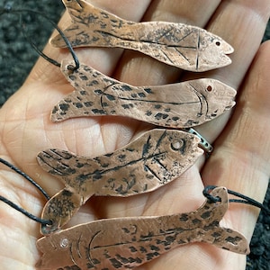 Copper Fish Pendants.Small Fish Pendant.1.1/2&quot; 2&quot;. Trout Pendant.Minnow Pendant.FISH CHARMS. Copper Fish Tag.©ruddlecottage, Jayne B-Fryer.