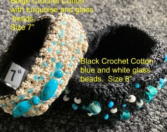 Crochet Bracelet,Beaded Crochet Bracelet,Hand crafted by the ArtistJayne Bruck-Fryer.Material Bracelet.USA ©ruddlecottage USA. ONSALE.