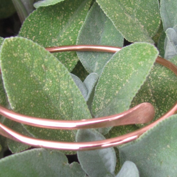 Copper Bangles Bracelet.Adjustable Pliable Copper Bangle.Antibacterial Copper, Polished, Textured or Wavy Paddle Bangle.ruddlecottage©. xoxo