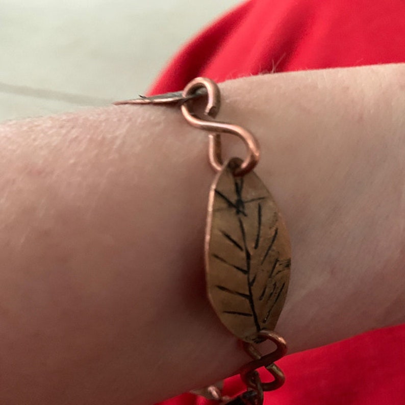Pure Copper Bracelets Copper Wire Bracelets Custom Copper Bracelets. Copper Leaf Bracelet