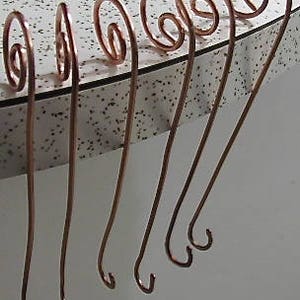 Christmas Mantle Stocking Hangers.Singles.Copper Mantle Hook.Pure Copper Stocking Hooks. Art Hooks USA©ruddlecottage Designer.Art Hooks. x