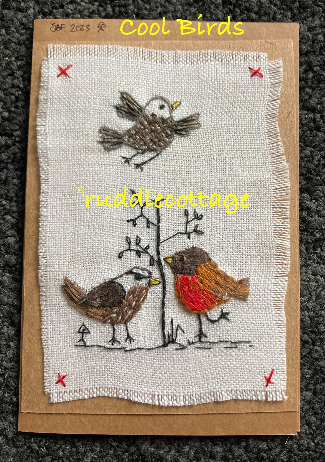 Hand Embroidered Greeting Cards.hand Stitched Floral Cards,mothers Day