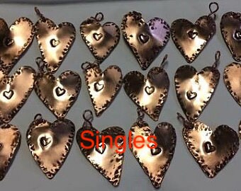 Copper Heart Valentines Charm.Copper Heart Pendant.Copper Heart.Copper Heart Gift Random Choice.Artist: Jayne B ruck-Fryer. Made in USA.XOXO