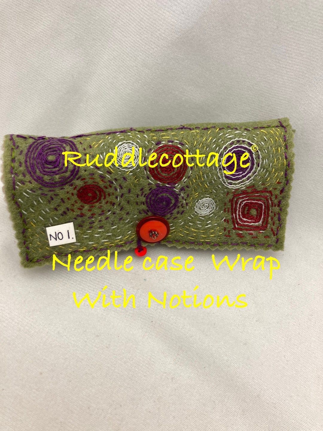 Needle Wrapper Embroidered Felt Needle Case Wrap: Sewing Tool Organizer - Etsy