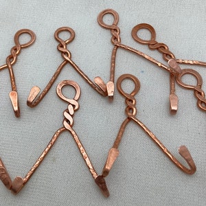 Jewelry Hanger Double Hook, Mini Jewelry Hook.Light Weight Mini Key Hanger, Key Hook ©ruddlecottage. No Copying Artisan Jayne Bruck-Fryer.