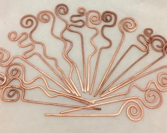 Copper Shawl Hair Stick Pin. ONE Copper Hair Pins. Single stick Pins. Copper stick pins. Singles.