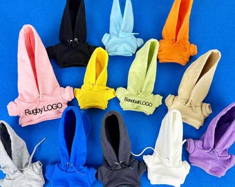 Baseball Logo Doll Hoodie, Custom Rugby Sport Doll Hoodie, Personalized Baseball Rugby Logo For Doll, Cute Doll Hoodie Clothes