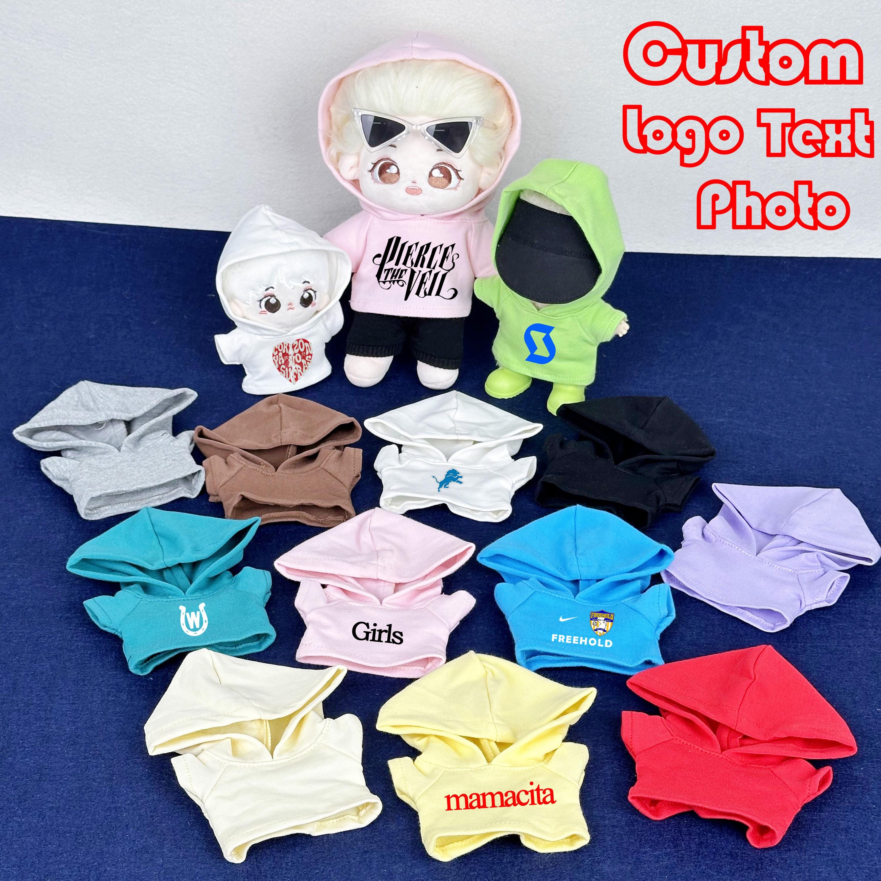 Soild Color Doll Hoodie, Custom 10cm 15cm 17cm 20cm Doll Hoodie, Personalized Text Logo Photo Cotton Doll Clothes