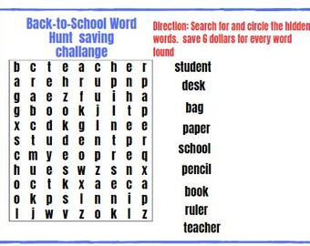 back to school saving challenge
