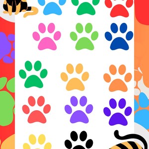 May include: A graphic with multi-coloured paw prints and two cartoon cats. The paw prints are in shades of blue, green, pink, and orange. The text "$2 Savings" is at the top.