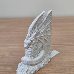 Serre-livres Dragon Majestueux – Décoration intérieure fantastique, cadeaux uniques pour les amoureux des livres White Marble