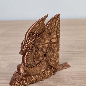 Serre-livres Dragon Majestueux – Décoration intérieure fantastique, cadeaux uniques pour les amoureux des livres Cuivre
