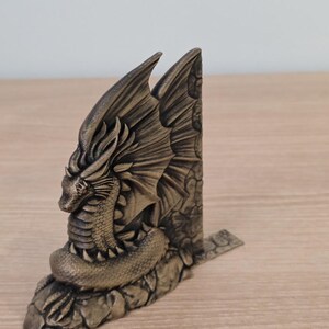 Majestic Dragon Bookends - Multiple Colors Available Black/Painted Gold