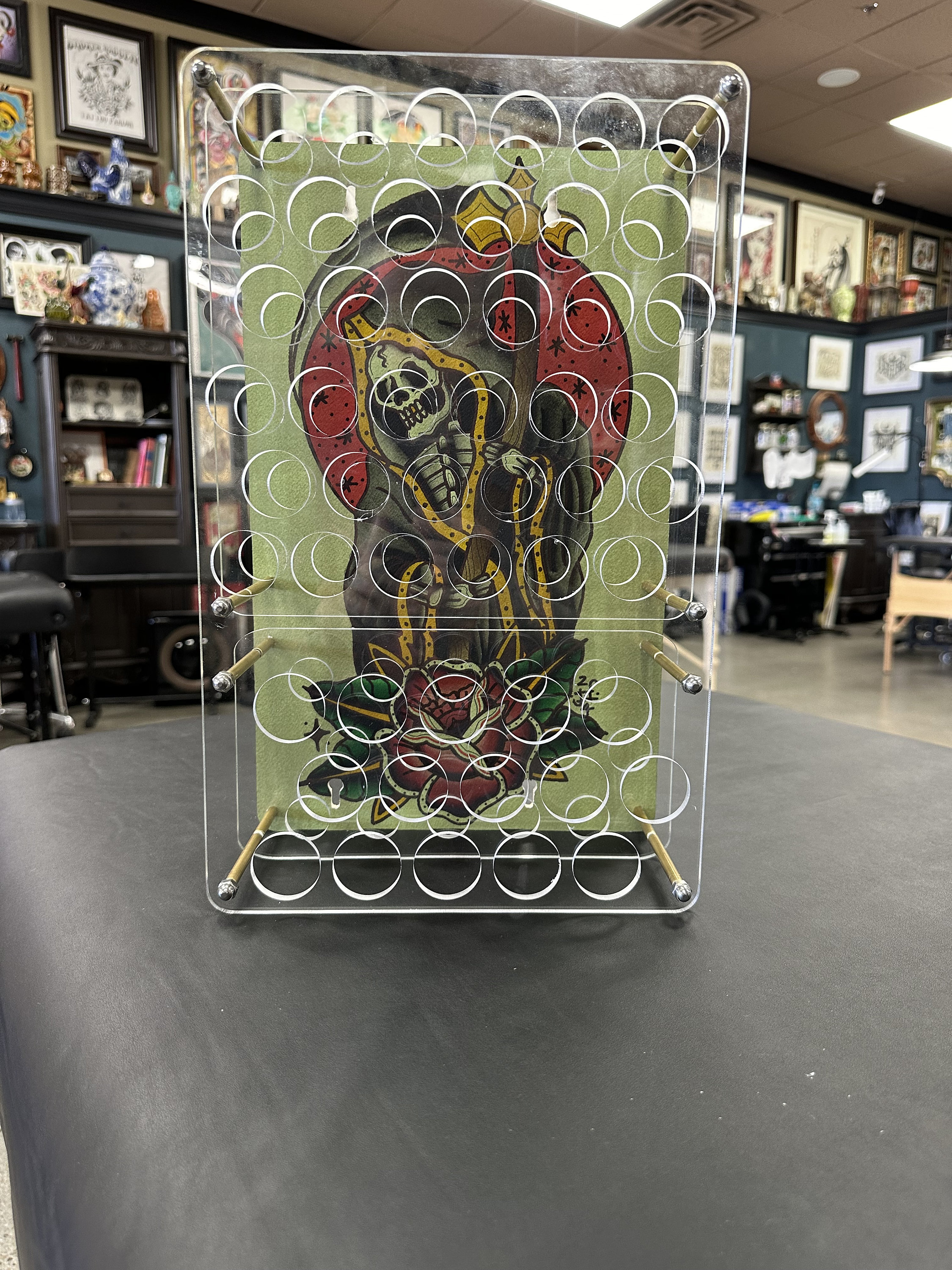 Custom hand made/hand painted Tattoo ink rack