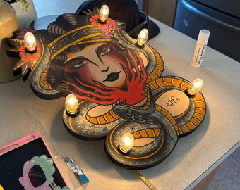 Hand painted/made American traditional light