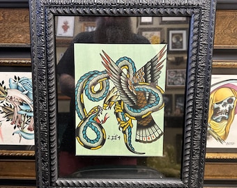 Tattoo painting, tattoo flash, watercolor painting