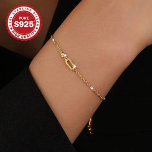 Elegant bracelet in certified S925 silver, enhanced with zirconia • refined jewel is plated with 18 carat gold
