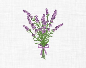 Lavender Flowers Bouquet Embroidery Design Lavender Embroidery Design Flower Bouquet Machine Embroidery Design 5 Sizes Digital Download