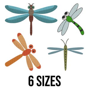 Dragonflies Embroidery Design- Dragonfly Embroidery Design- Dragonfly Silhouette Embroidery Design- Machine Embroidery Design Files -6 Sizes