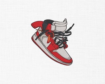 Sneaker Embroidery Design Red Sneaker Embroidery Design Running shoes Embroidery Machine Embroidery 5 Sizes Digital Download