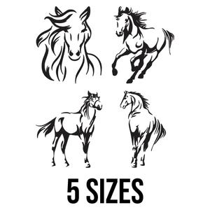 Horse Bundle Embroidery Design - Horse Collection Embroidery Design - Farm Animals Embroidery - Machine Embroidery Design Files - 5 Sizes