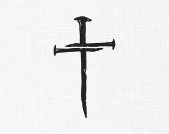 Cross Embroidery Design Cristian Nail Cross Machine Embroidery Files, Jesus Christian, Cross, Faith, Church, 6 sizes Digital Download