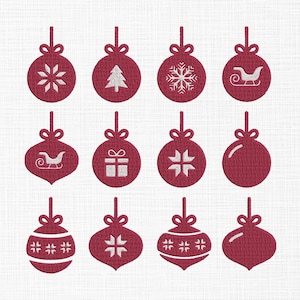 Christmas Balls Embroidery Design Christmas Ornaments Embroidery Design Christmas ball Bundle Machine Embroidery 5 Sizes Digital Download