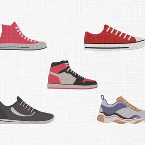 Sneaker Bundle Embroidery Design Sneakers Embroidery Design Shoe Embroidery Design Machine Embroidery Design 5 Sizes Download