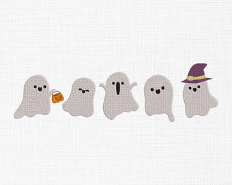 Cute ghost Bundle Embroidery Design Halloween Embroidery Design Cute ghost Embroidery design Machine Embroidery 5 Sizes Digital Download