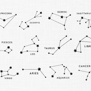Pakiet znaków zodiaku Projekt haftu Astrologia Projekt haftu Konstelacja Wodnika Projekt haftu Haft maszynowy 5 rozmiarów