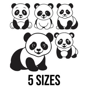 Cute Panda Bundle Embroidery Design - Panda Embroidery Design - Forest Animals Embroidery Design - Machine Embroidery Design Files - 5 Sizes