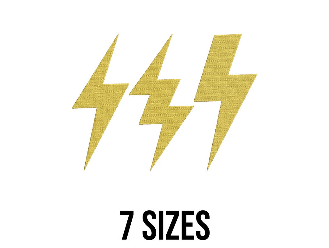 Lightning Bolt Bundle Embroidery Design Files - Thunder Sign Embroidery ...