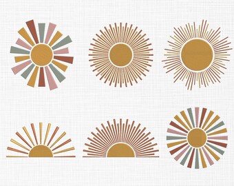 Sun Machine Embroidery Design - Boho Sun Embroidery Design - Sun embroidery designs - machine embroidery designs, Sun pattern 6 Sizes