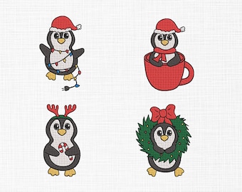 Christmas Penguin Embroidery Design Christmas Bundle Embroidery Design Christmas Embroidery Design Machine Embroidery 5 Sizes Download