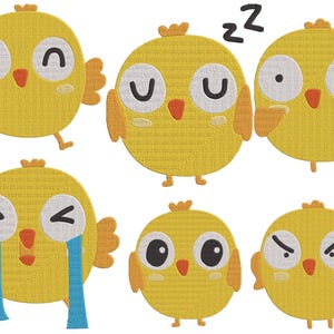 Lot mignon petit poussin - motif de broderie mignon petit poulet - fichiers de motifs de broderie Machine animaux de la ferme - 6 tailles