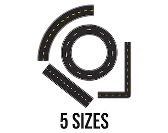 Set Of Road Embroidery Design - Road Embroidery Design- L Style Road Embroidery Design- Road Circle Machine Embroidery Design Files -5 Sizes