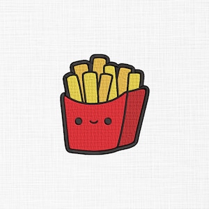 Cute Fries Embroidery Design Mini Fries Embroidery Design Food Embroidery Design Machine Embroidery 5 Sizes Digital Download