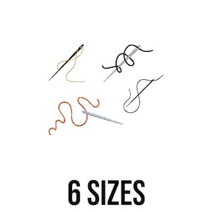 Sewing Needle Embroidery Design - Needle and Thread Embroidery - Mini Thread Needle Sewing Design Machine Embroidery Design Files - 6 Sizes