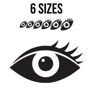 Eye Embroidery Design - Beautiful Eye with Eyelashes Embroidery Files - Eye Silhouette Embroidery - Machine Embroidery Design Files -6 Sizes