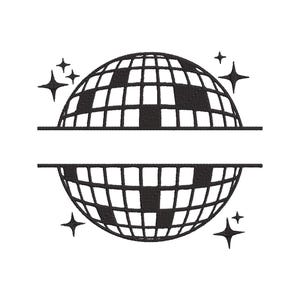 Disco ball with empty space for text embroidery design - Disco ball silhouette machine file - Machine Embroidery - Digital Download 6 sizes