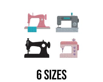 Sewing Machine Embroidery Design - Sewing Machine Silhouette Embroidery Design - Vintage Sewing Machine Embroidery Design Files - 6 Sizes