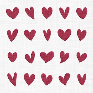 Herzen Bundle Stickdatei Stickdatei Mini Herzen Stickdatei Rotes Herz Stickdatei 5 Größen Stickdatei Stickdatei Download