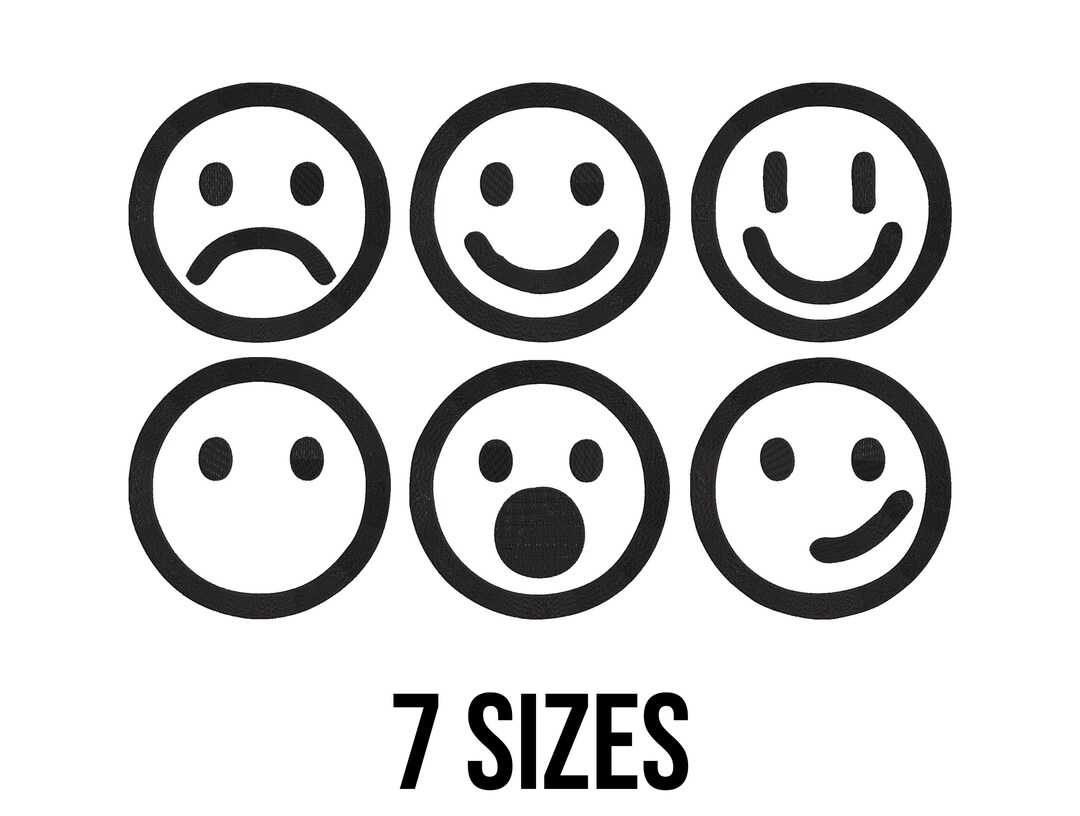 Emojis Bundle Embroidery Design - Smiley Faces Embroidery Design ...
