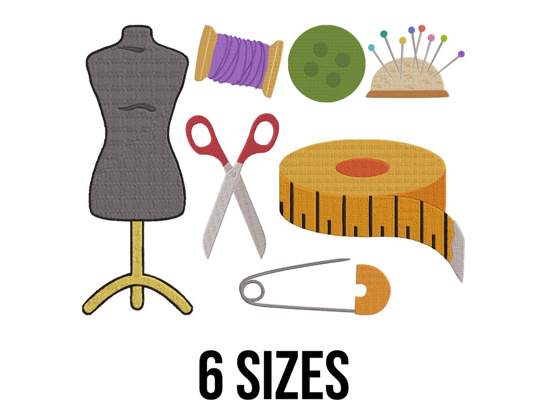 Sewing Elements Embroidery Design - Tailor Embroidery Design - Sewing ...