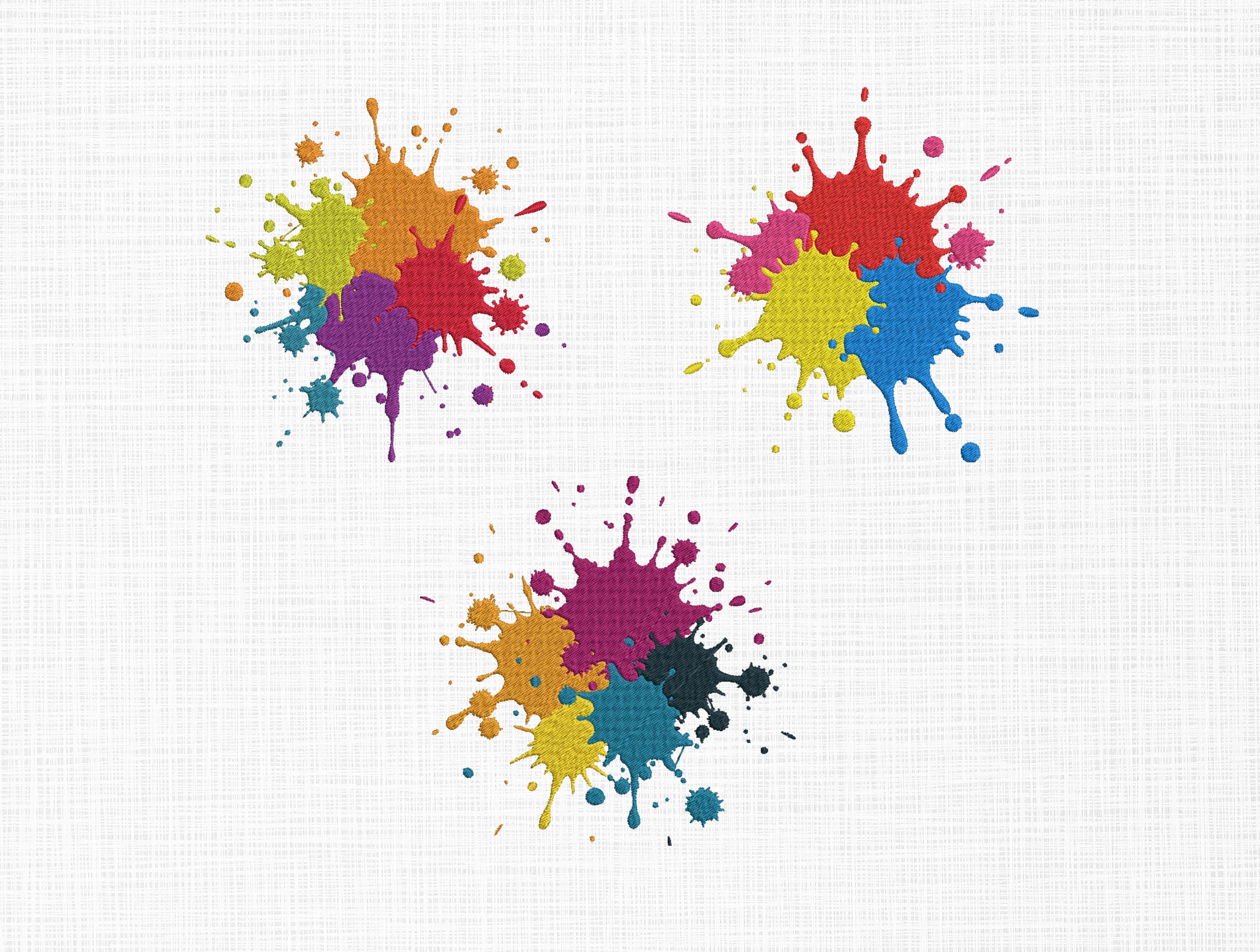 Paint Splatter Embroidery Design Colorful Splash Embroidery Design ...