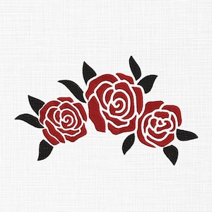 Floral Border Embroidery Design Rose Embroidery Design Rose Border Embroidery Design  Machine Embroidery Files 5 Sizes Digital Download