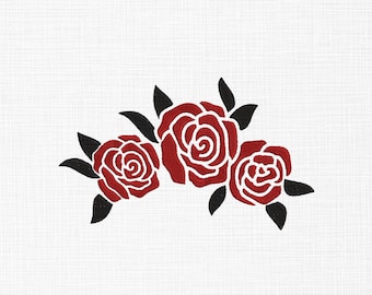 Floral Border Embroidery Design Rose Embroidery Design Rose Border Embroidery Design  Machine Embroidery Files 5 Sizes Digital Download