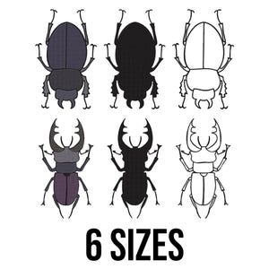 Beetle Embroidery Design - Beetles Embroidery Design - Beetle Silhouette Embroidery Design - Bug Machine Embroidery Design Files - 6 Sizes
