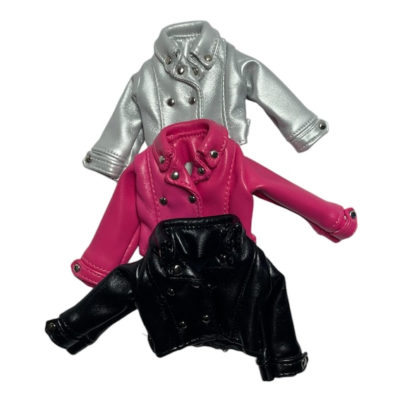 Stylish Blythe / Barbie doll FAUX Leather Biker Jacket
