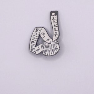 Tape Measure Enamel Pin/ Crochet Bag Brooch/ Knitting  and Yarn Bag Badge/ Sewing and Quilting Pin